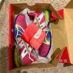 Puma Voltaic 3 v Kids Pink blue size 12.5 shoes sneakers snap closure